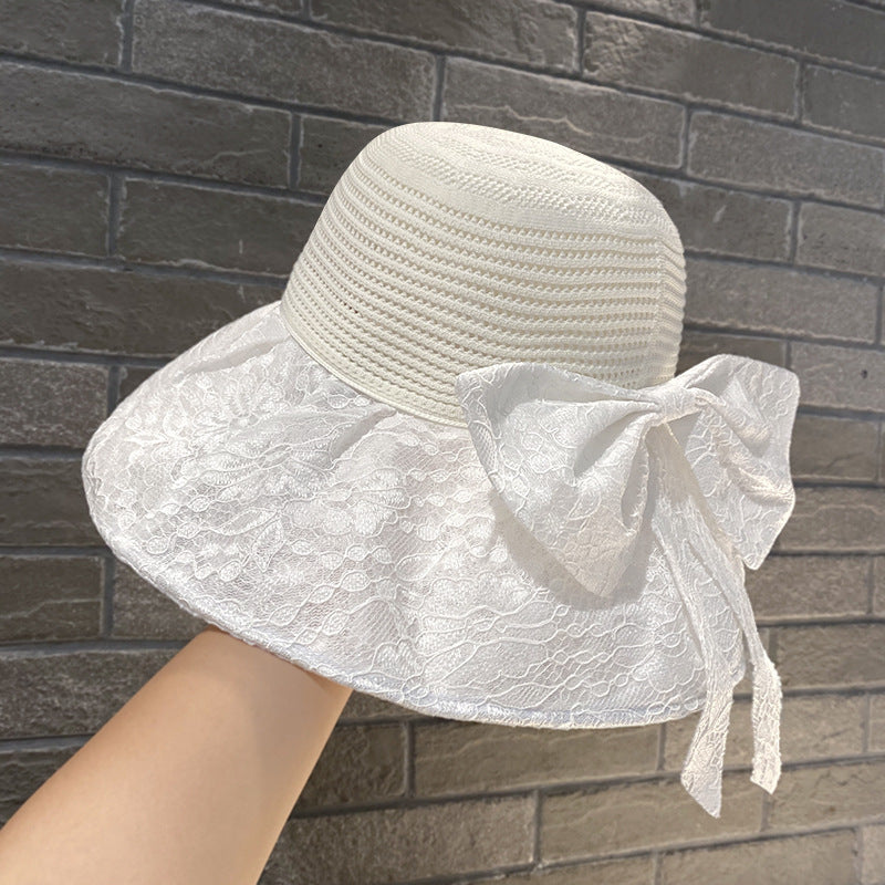 Wholesale Polyester Lace Bow Ribbon Fisherman Hat